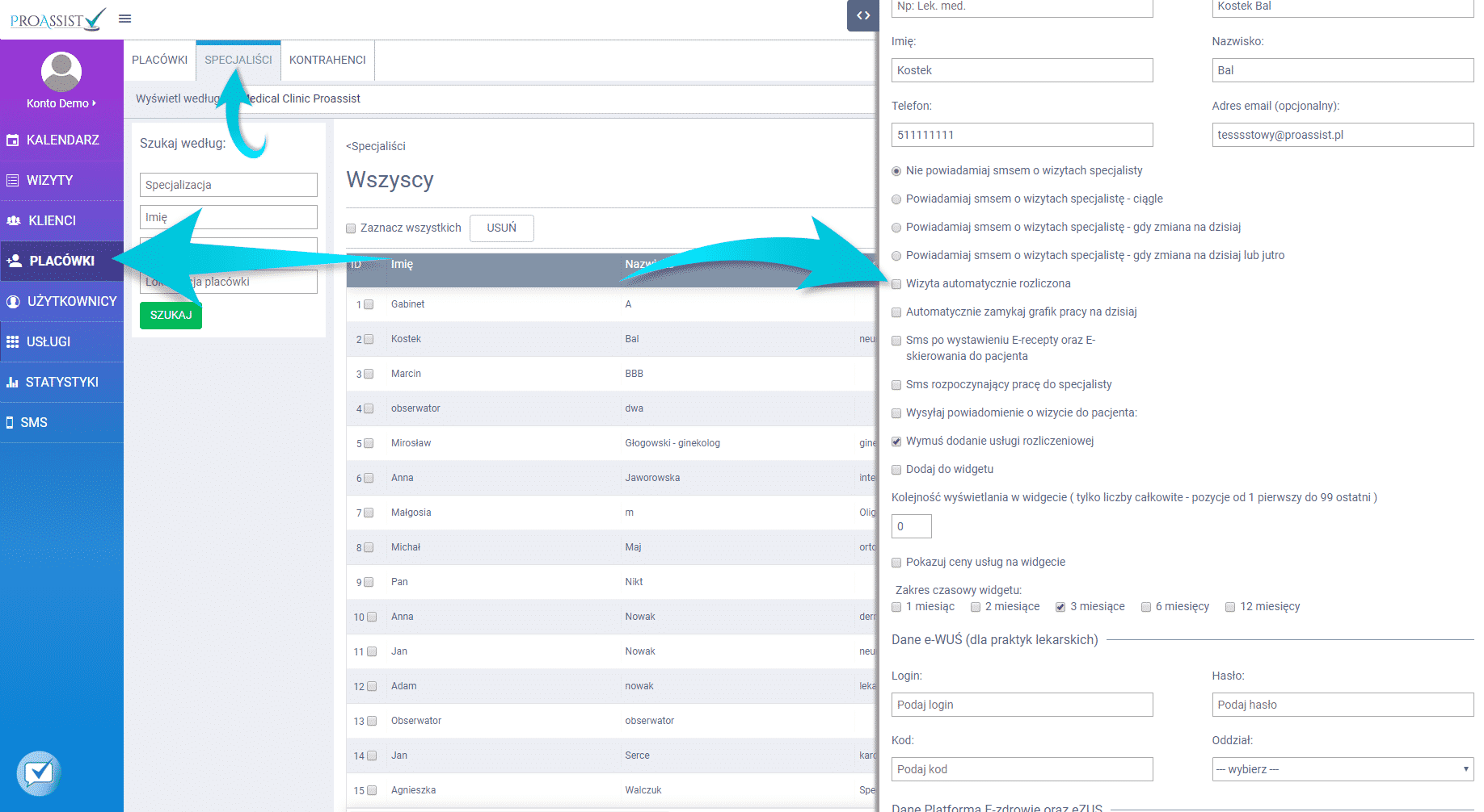 Automatyczne rozliczanie wizyty dla specjalisty w oprogramowaniu medycznym