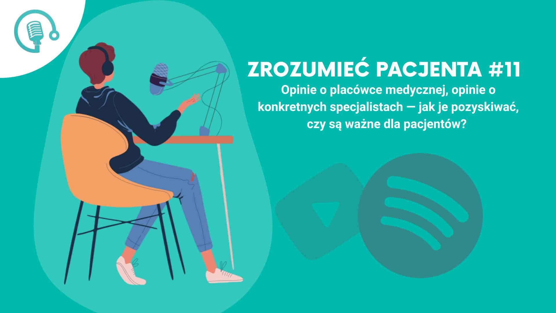 Osoba przy biurku z mikrofonem i słuchawkami, omawia opinie medyczne.