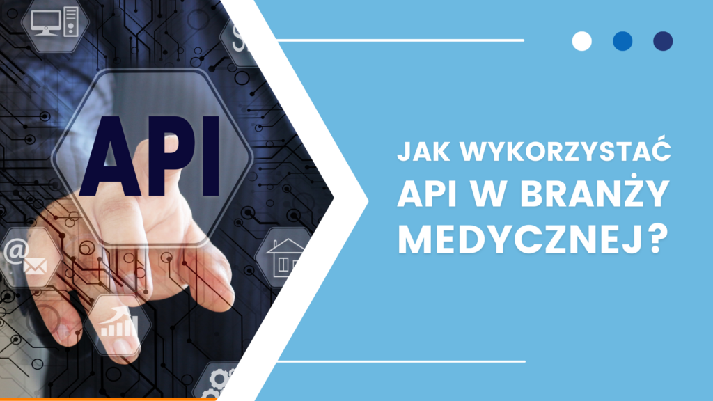 Dłoń wskazująca na "API" przed układem przypominającym obwody, pytanie o API w medycynie.