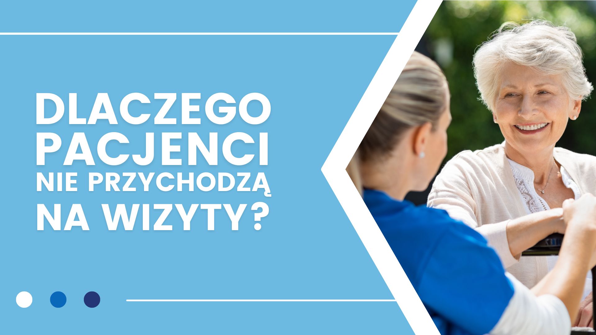 Hasło o pacjentach nieprzychodzących na wizyty, dwie kobiety, jedna się uśmiecha.
