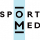 Logo sportmed czarno niebieskie bez tła